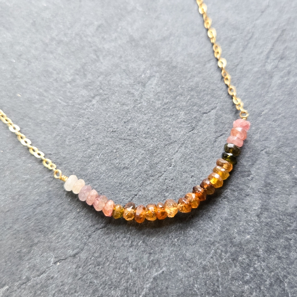 🦋LAST🦋 NWT Baizaar Rainbow Tourmaline Arch Necklace